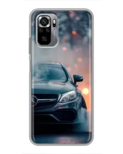 Чехол для Xiaomi Redmi Note 10S с картинкой «Mercedes — ночной город»