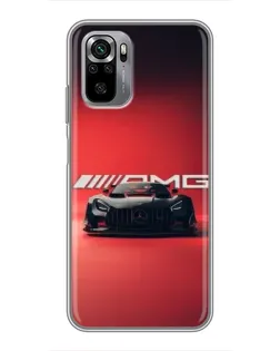 Чехол для Xiaomi Redmi Note 10S с картинкой «Mercedes AMG — красная линия»