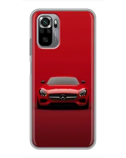Чехол для Xiaomi Redmi Note 10S с картинкой «Красный Mercedes AMG»