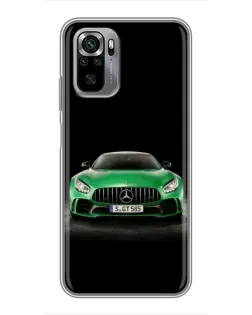 Чехол для Xiaomi Redmi Note 10S с картинкой «Mercedes — неоновый лого»