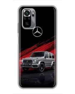 Чехол для Xiaomi Redmi Note 10S с картинкой «Mercedes G-Class красный»