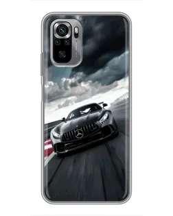 Чехол для Xiaomi Redmi Note 10S с картинкой «Гоночный Mercedes AMG»