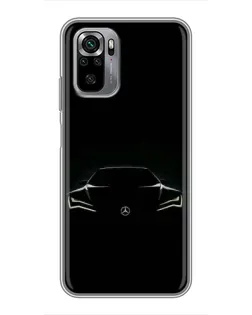 Чехол для Xiaomi Redmi Note 10S с картинкой «Mercedes — силуэт авто»