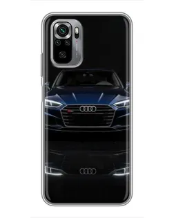 Чехол для Xiaomi Redmi Note 10S с картинкой «Audi — ночное отражение»