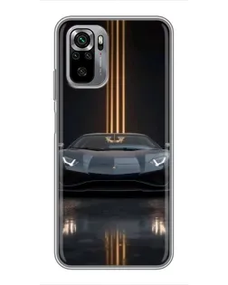 Чехол для Xiaomi Redmi Note 10S с картинкой «Lamborghini золотые линии»