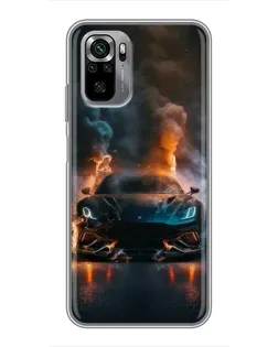 Чехол для Xiaomi Redmi Note 10S с картинкой «Lamborghini дымная эстетика»