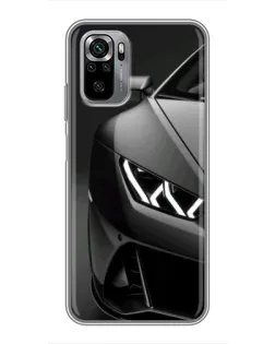 Чехол для Xiaomi Redmi Note 10S с картинкой «Lamborghini фары детализация»