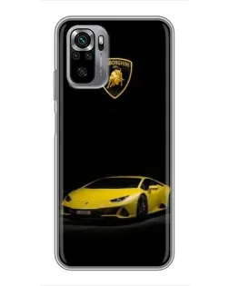 Чехол для Xiaomi Redmi Note 10S с картинкой «Lamborghini желтый акцент»