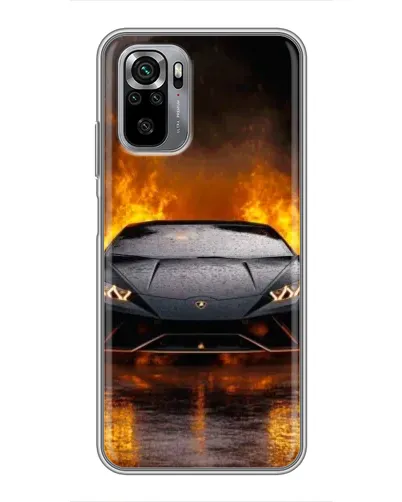 Чехол для Xiaomi Redmi Note 10S с картинкой «Lamborghini в огне»