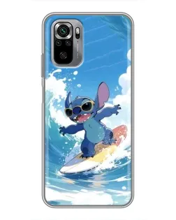Чехол для Xiaomi Redmi Note 10S с картинкой «Стич на волне»