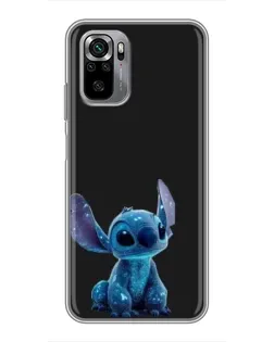 Чехол для Xiaomi Redmi Note 10S с картинкой «Стич на черном»