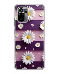 Чохол для Xiaomi Redmi Note 10S з картинкою «Ромашки на фіолетовому»