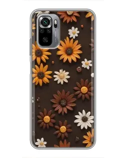 Чохол для Xiaomi Redmi Note 10S з картинкою «Візерунок з маленьких соняшників»
