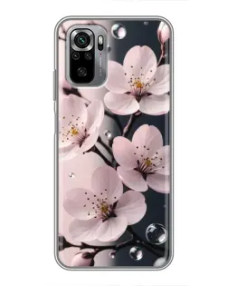 Чохол для Xiaomi Redmi Note 10S з картинкою «Ніжня сакура та краплі»