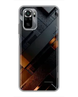 Чехол для Xiaomi Redmi Note 10S с картинкой «Черные геометрические блоки»