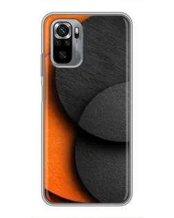 Чехол для Xiaomi Redmi Note 10S с картинкой «Геометрия оранжевых кругов»