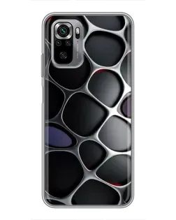 Чехол для Xiaomi Redmi Note 10S с картинкой «Объемная темная решетка»