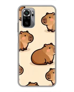 Чохол для Xiaomi Redmi Note 10S з картинкою «Паттерн милих капібар»