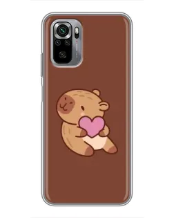 Чохол для Xiaomi Redmi Note 10S з картинкою «Капібара з серцем»