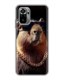 Чохол для Xiaomi Redmi Note 10S з картинкою «Капібара золотий ланцюг»