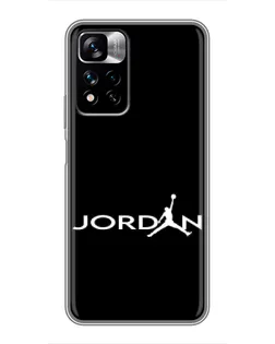Чехол для Xiaomi Redmi Note 11 Pro Plus с картинкой «Jordan White Logo»