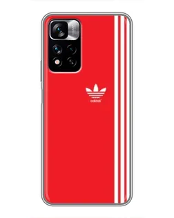 Чехол для Xiaomi Redmi Note 11 Pro Plus с картинкой «Красный минимализм Adidas»