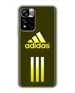 Чехол для Xiaomi Redmi Note 11 Pro Plus с картинкой «Оливковый градиент Adidas»