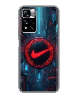Чехол для Xiaomi Redmi Note 11 Pro Plus с картинкой «Техногенный стиль Nike»