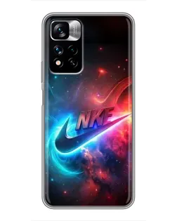 Чехол для Xiaomi Redmi Note 11 Pro Plus с картинкой «Огненный логотип Nike»