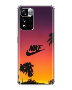 Чехол для Xiaomi Redmi Note 11 Pro Plus с картинкой «Nike на закате солнца»