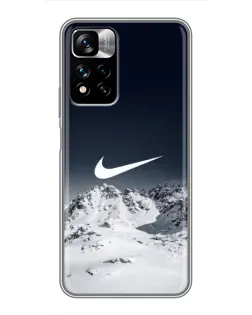 Чехол для Xiaomi Redmi Note 11 Pro Plus с картинкой «Nike — зимние горы»