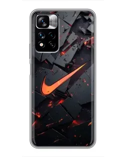 Чехол для Xiaomi Redmi Note 11 Pro Plus с картинкой «Nike — эффект разломов»