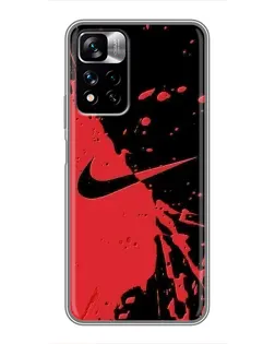 Чохол для Xiaomi Redmi Note 11 Pro Plus з картинкою «Червоні бризки Nike»