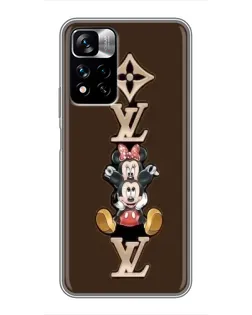 Чехол для Xiaomi Redmi Note 11 Pro Plus с картинкой «LV и Микки Маус»