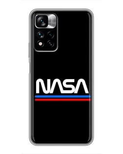 Чехол для Xiaomi Redmi Note 11 Pro Plus с картинкой «NASA — классика Red Blue» Чехол для Xiaomi Redmi Note 11 Pro Plus с картинкой «NASA — классика Red Blue»