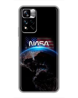 Чехол для Xiaomi Redmi Note 11 Pro Plus с картинкой «Земля из космоса NASA»