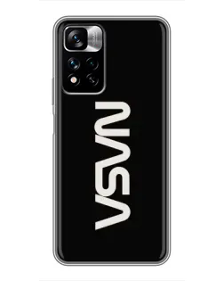 Чехол для Xiaomi Redmi Note 11 Pro Plus с картинкой «NASA — вертикальный логотип»