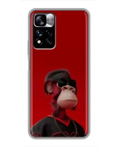 Чехол для Xiaomi Redmi Note 11 Pro Plus с картинкой «Bored Ape в красном» Чехол для Xiaomi Redmi Note 11 Pro Plus с картинкой «Bored Ape в красном»