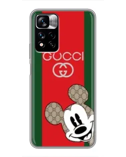 Чехол для Xiaomi Redmi Note 11 Pro Plus с картинкой «Gucci — полосы и Микки»