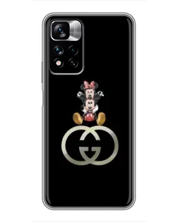 Чехол для Xiaomi Redmi Note 11 Pro Plus с картинкой «Минни Маус на лого»