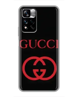 Чехол для Xiaomi Redmi Note 11 Pro Plus с картинкой «Gucci — красный логотип»