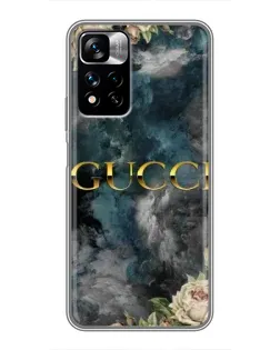 Чехол для Xiaomi Redmi Note 11 Pro Plus с картинкой «Абстрактные цветы Gucci»