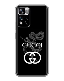 Чехол для Xiaomi Redmi Note 11 Pro Plus с картинкой «Gucci — серебряная змея»