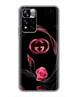Чехол для Xiaomi Redmi Note 11 Pro Plus с картинкой «Gucci — неоновая роза»
