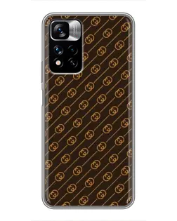 Чехол для Xiaomi Redmi Note 11 Pro Plus с картинкой «Gucci — золотые диагонали»