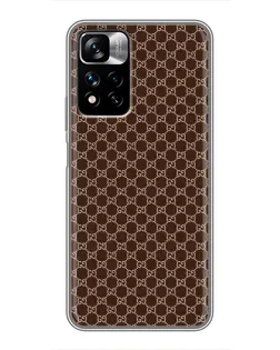 Чехол для Xiaomi Redmi Note 11 Pro Plus с картинкой «Gucci — шоколадная сетка»