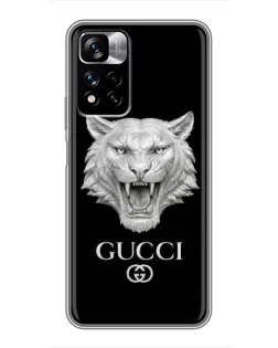 Чехол для Xiaomi Redmi Note 11 Pro Plus с картинкой «Gucci — серебряный лев»