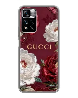 Чехол для Xiaomi Redmi Note 11 Pro Plus с картинкой «Gucci — бордовые розы»