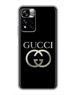 Чехол для Xiaomi Redmi Note 11 Pro Plus с картинкой «Gucci — золото на черном»