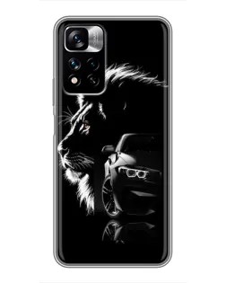 Чехол для Xiaomi Redmi Note 11 Pro Plus с картинкой «BMW и лев»
